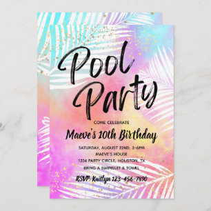 Invitation de la partie de pool   Pool Party Anniv