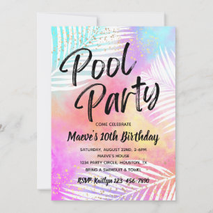 Invitation de la partie de pool Pool Party Anniv