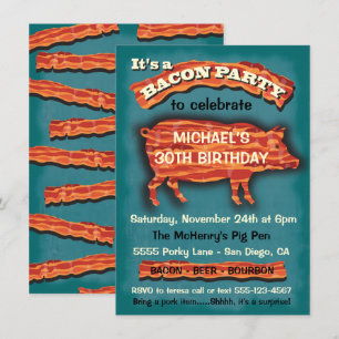 Invitation de la partie de porc de Bacon