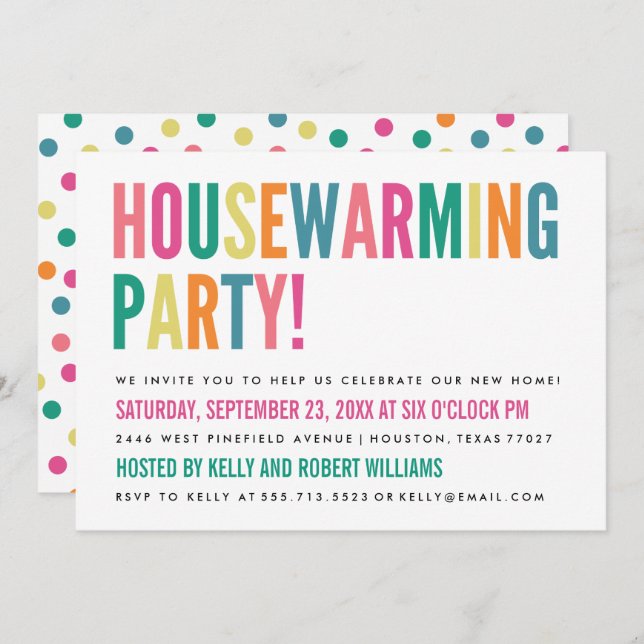 Invitation de la partie de réchauffement ménager d (Devant / Derrière)