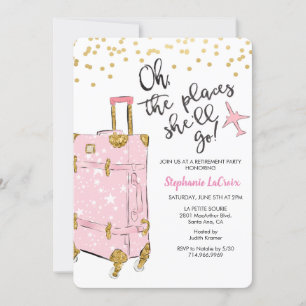 Invitation de la partie de retraite à thème Voyage