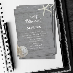 Invitation de la partie de retraite Beach Shells