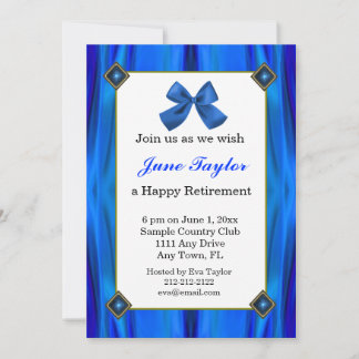 Invitation de la partie de retraite bleue et noire