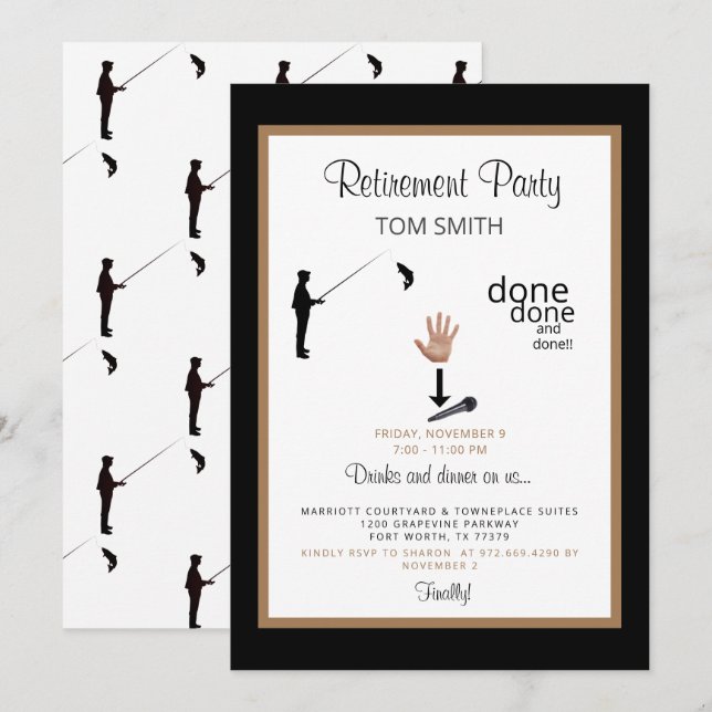 Invitation de la partie de retraite de Fisherman M (Devant / Derrière)