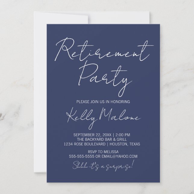 Invitation de la partie de retraite de la marine B (Devant)