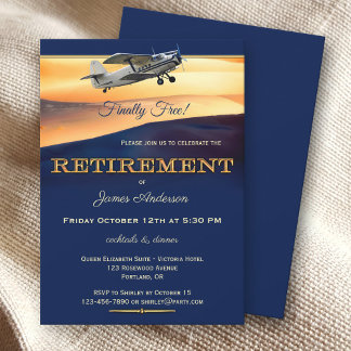 Invitation de la partie de retraite de l'avion ble