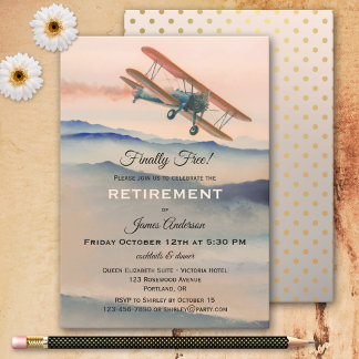 Invitation de la partie de retraite de l'avion vin