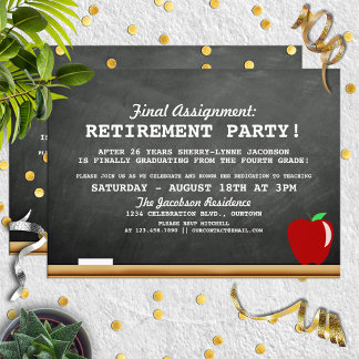 Invitation de la partie de retraite de l'enseignan