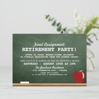 Invitation de la partie de retraite de l'enseignan