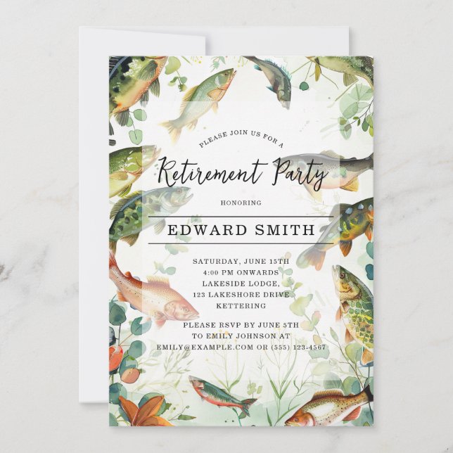 Invitation de la partie de retraite de pêche (Devant)