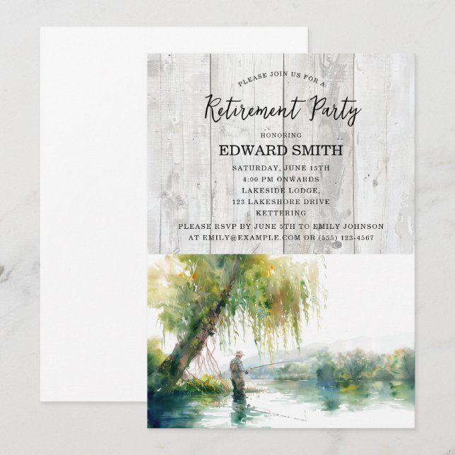 Invitation de la partie de retraite de pêche (Devant / Derrière)