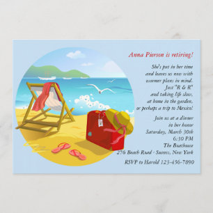 Invitation de la partie de retraite de plage
