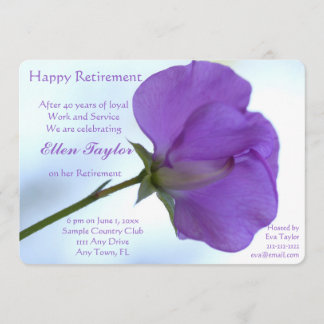 Invitation de la partie de retraite de purple Swee