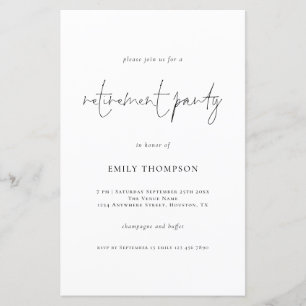 Invitation de la partie de retraite de script simp