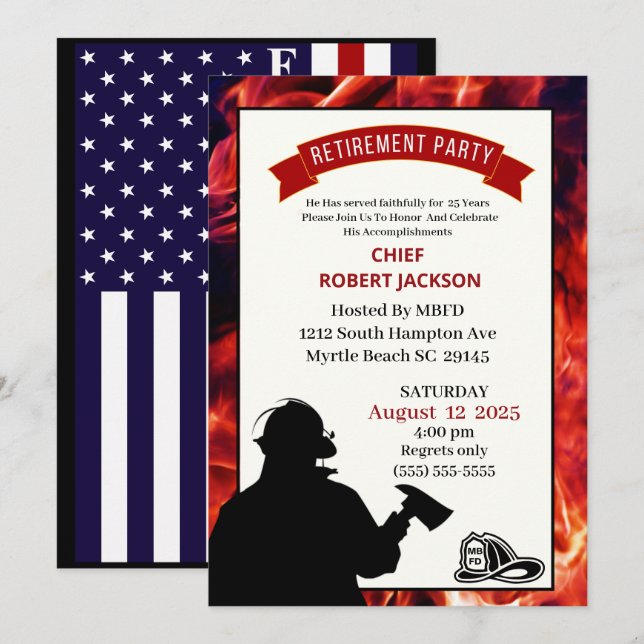 Invitation de la partie de retraite du drapeau de  (Devant / Derrière)