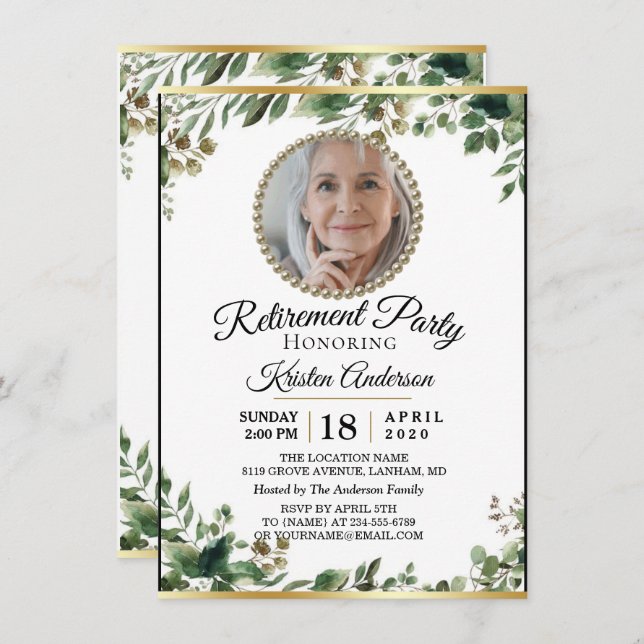 Invitation de la partie de retraite Eucalyptus de  (Devant / Derrière)