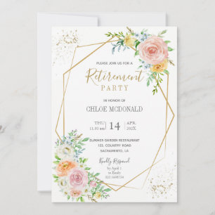 Invitation de la partie de retraite florale floue