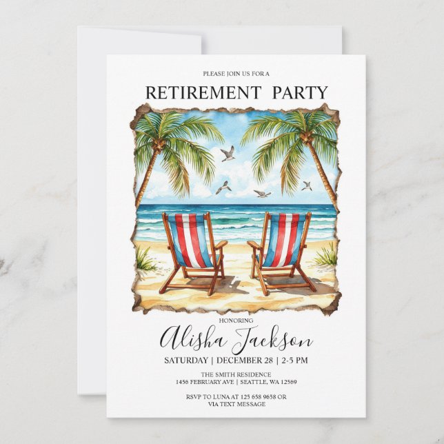Invitation de la partie de retraite - Plage Lounge (Devant)