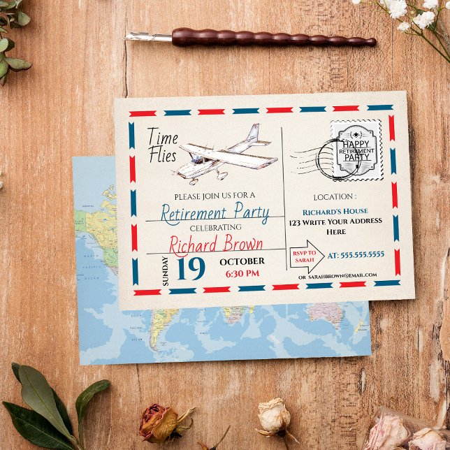 Invitation de la partie de retraite vintage - Avio (Créateur téléchargé)