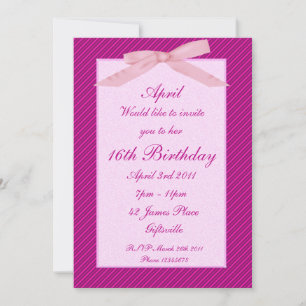 Invitation de la partie de ruban rose