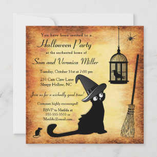 Invitation de la partie de sorcière d'Halloween