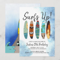 Invitation de la partie de surf