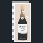Invitation de la partie d'engagement Bubbly<br><div class="desc">Conception invitation de la partie Engagement par Shelby Allison avec une fausse bouteille de champagne enveloppée de feuille d'or qui peut être personnalisée avec votre texte.</div>