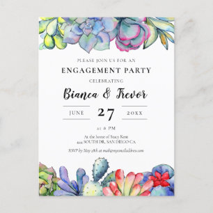 Invitation de la partie d'engagement de cactus réu