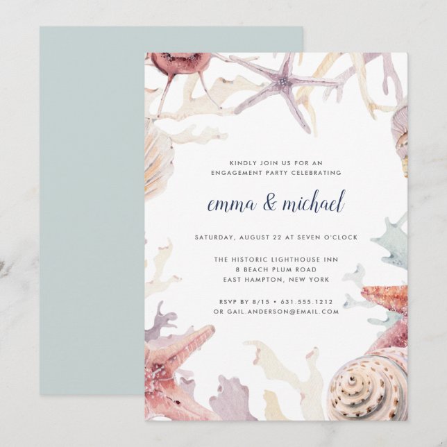 Invitation de la partie d'engagement de Coral Reef (Devant / Derrière)