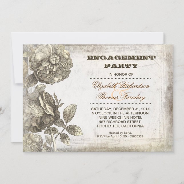 invitation de la partie d'engagement de dessin de  (Devant)