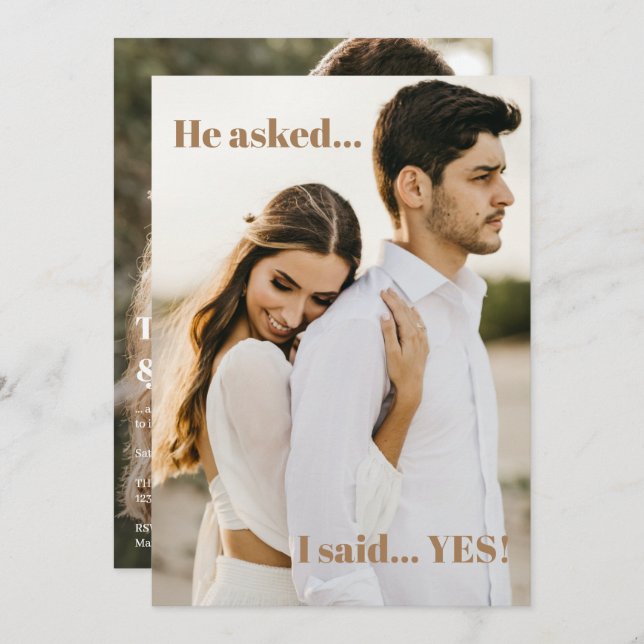 Invitation de la partie d'engagement de deux photo (Devant / Derrière)