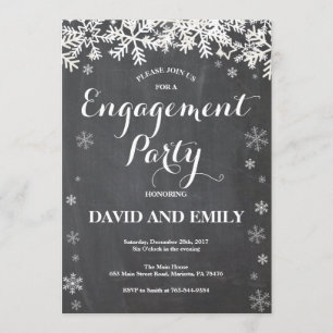 Invitation de la partie d'engagement de flocon de