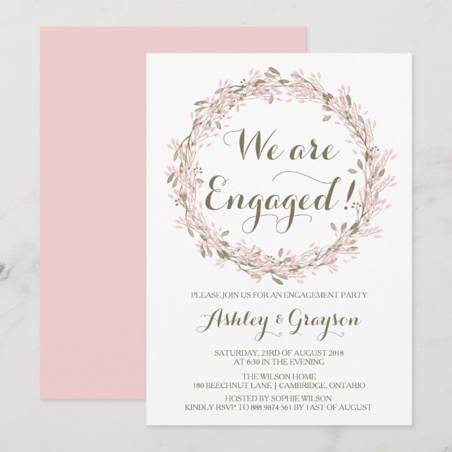Invitation de la partie d'engagement de la couronn (Devant / Derrière)