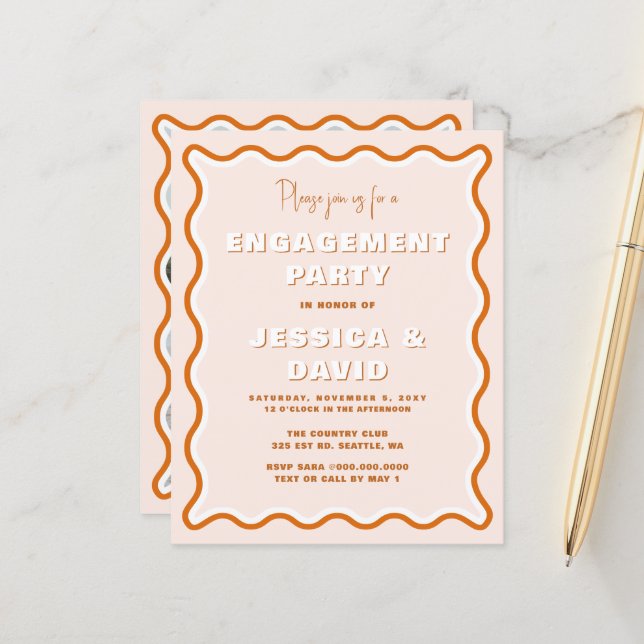 Invitation de la partie d'engagement de Terracotta (Devant/Arrière en situation)