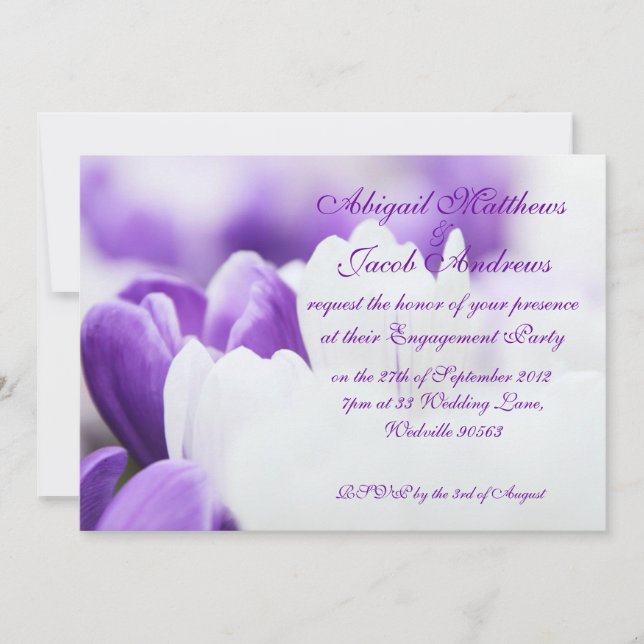 Invitation de la partie d'engagement des fleurs vi (Devant)