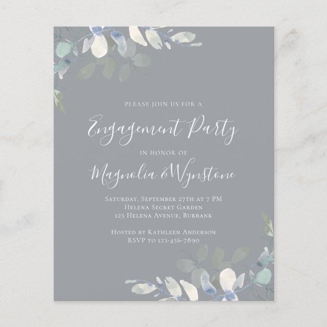 Invitation de la partie d'engagement Eucalyptus bu (Devant)