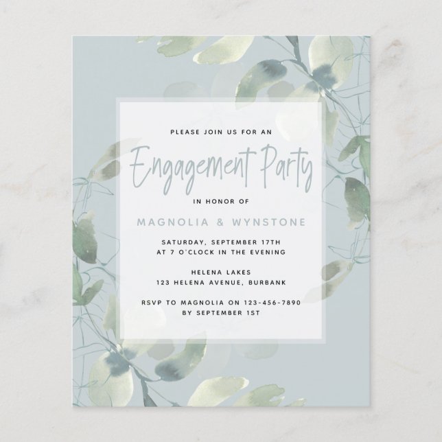 Invitation de la partie d'engagement Eucalyptus BU (Devant)