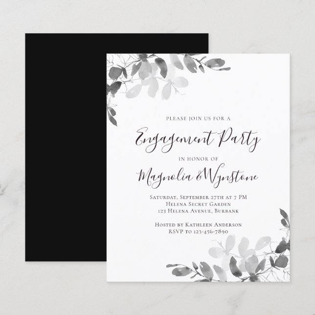 Invitation de la partie d'engagement Eucalyptus bu (Devant / Derrière)
