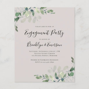 Invitation de la partie d'engagement Eucalyptus bu