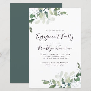 Invitation de la partie d'engagement Eucalyptus bu