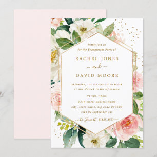 Invitation de la partie d'engagement floral modern