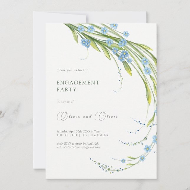 Invitation de la partie d'engagement Forget-Me-Not (Devant)