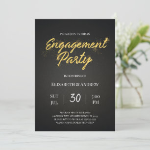 Invitation de la partie d'engagement Gold & Black