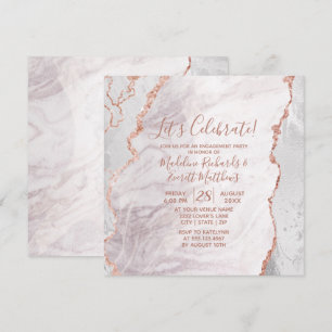 Invitation de la partie d'engagement Gold Blanc et