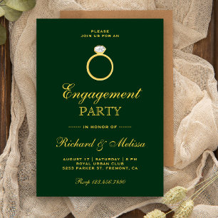 Invitation de la partie d'engagement Gold Diamond
