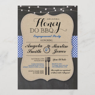 Invitation de la partie d'engagement Honey Do BBQ
