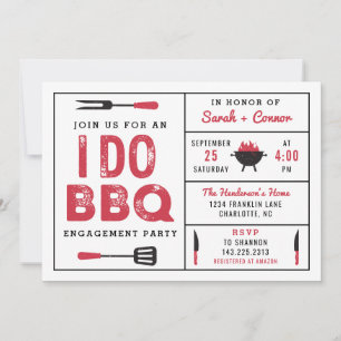 Invitation de la partie d'engagement I Do BBQ