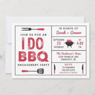 Invitation de la partie d'engagement I Do BBQ