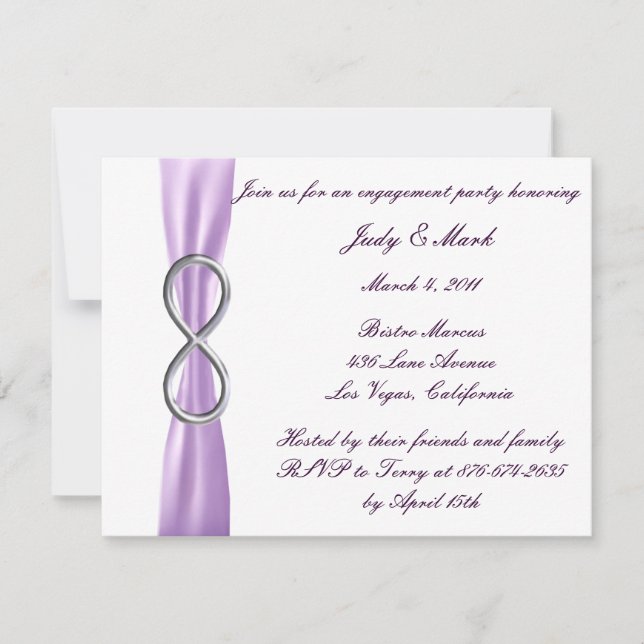 Invitation de la partie d'engagement Lavender Infi (Devant)