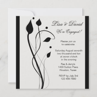 Invitation de la partie d'engagement Leaf Swirls
